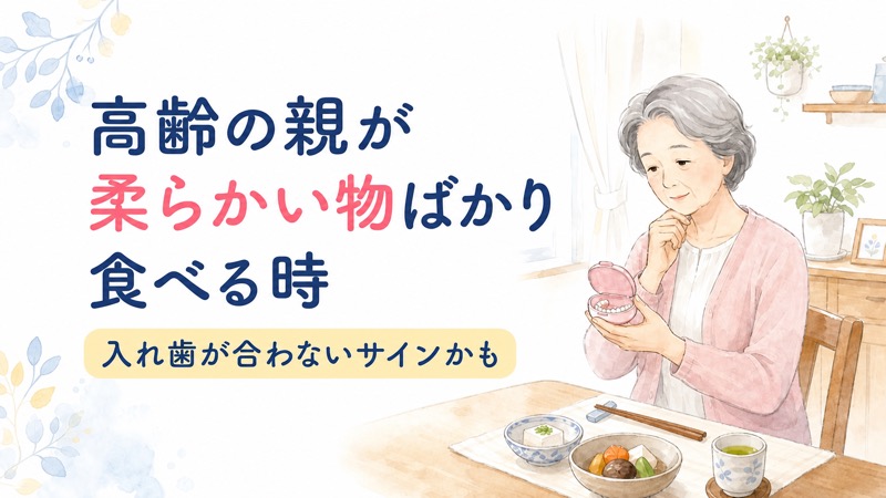 高齢の親が柔らかい物ばかり食べる時｜入れ歯が合わないサイン